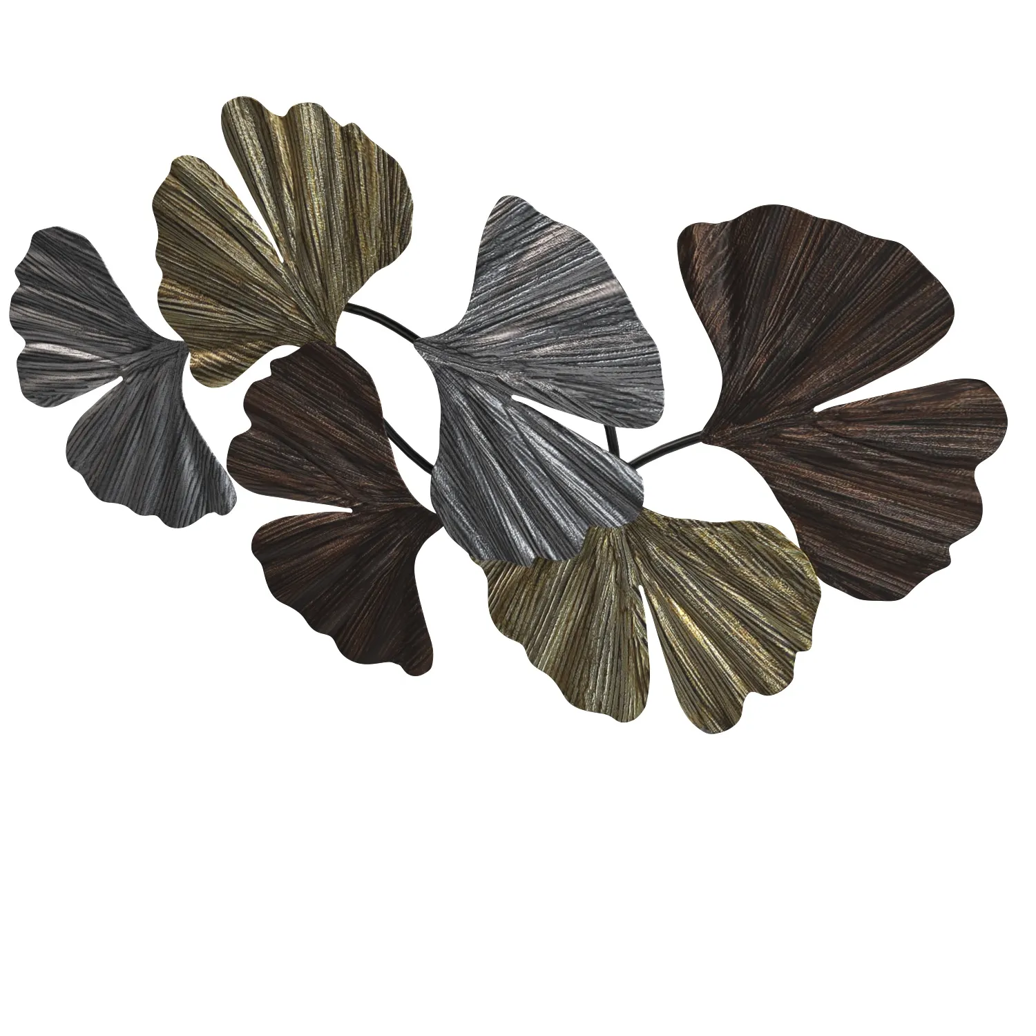 Metallic Leaves 41 Wide Metal Wall Art PBR 3D Model_04
